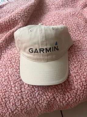 Garmin Beige and Navy Logo Baseball Cap